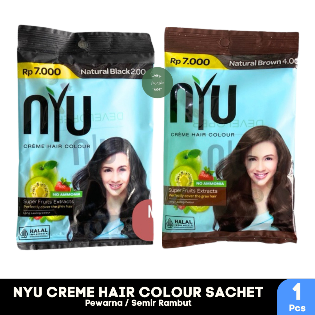 PROMO NYU Crème Hair Colour Natural Black Brown Sachet