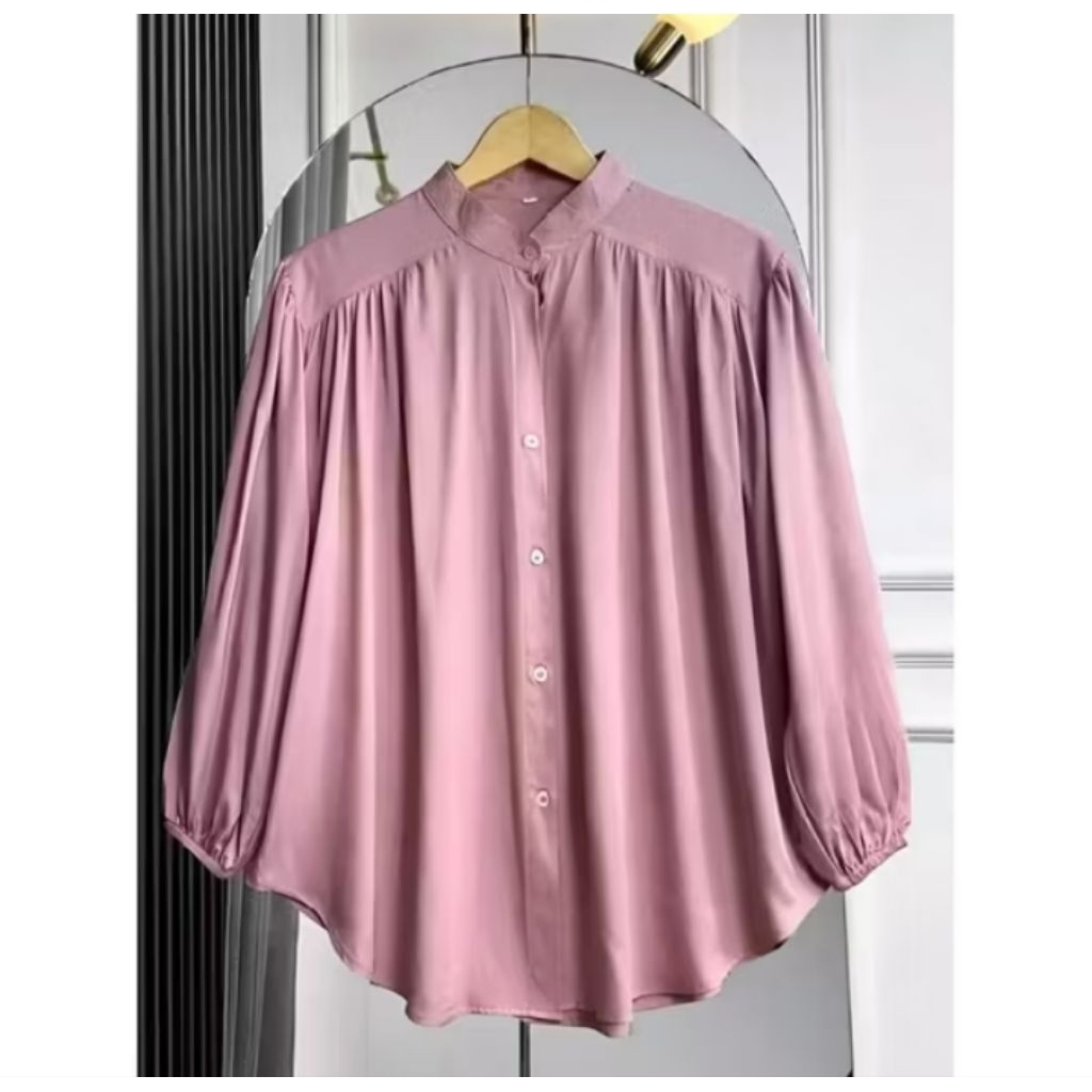 Kemeja wanita rayon twill-Amena blouse kemeja wanita terbaru-Atasan wanita rayon twill premium