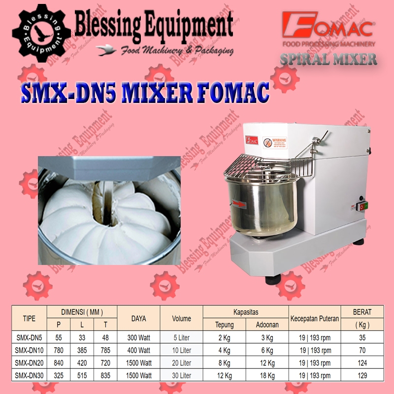 SMX-DN5 Doughmaker Machine (Spiral Mixer) "FOMAC"
