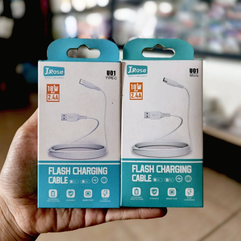 Kabel data J&rose 18W 2.4A Support Fastcharging,- Micro | Type-C | Lighting