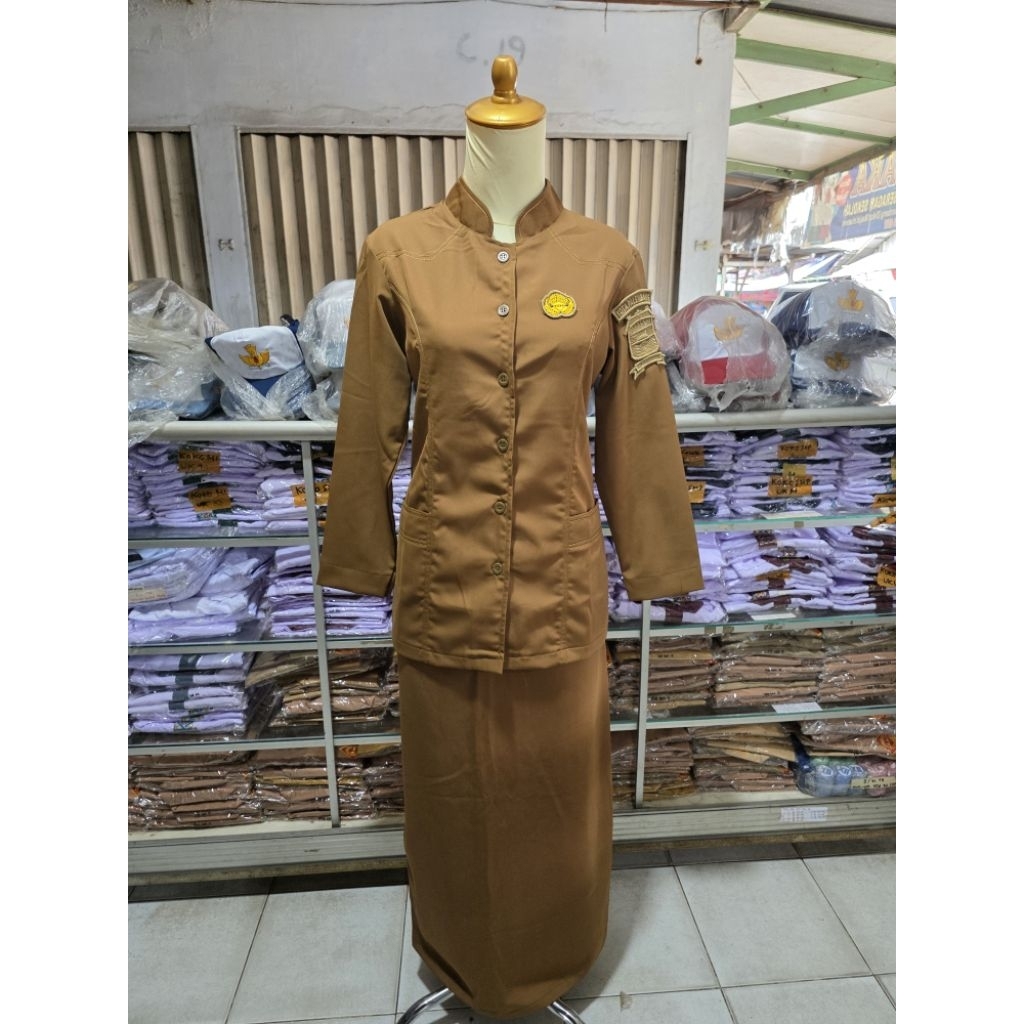 Setelan seragam PNS wanita /kuning khaki terbaru Seragam PNS wanita /seragam kuning KHAKI PNS WANITA