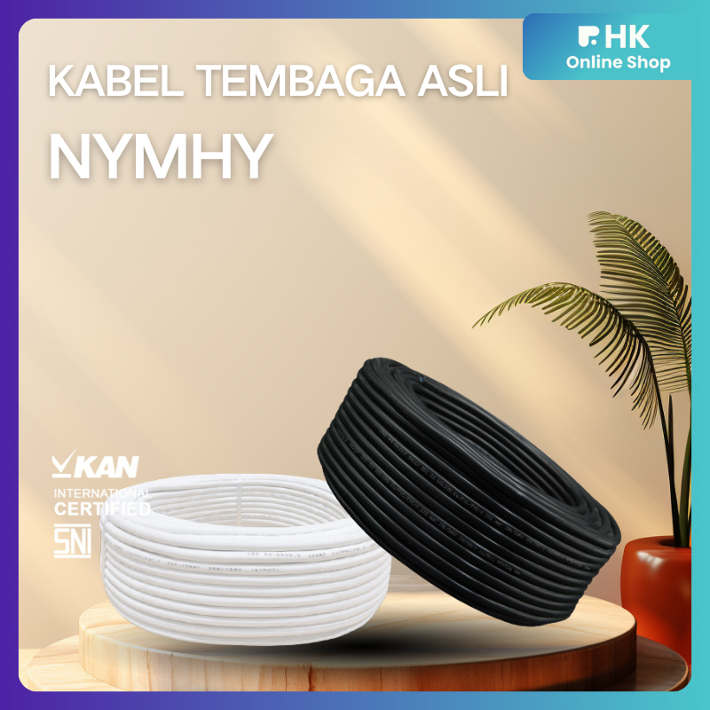 HK-Kabel Listrik NYMHY / Kabel Listrik Tembaga Asli Panjang 50 Yard SNI