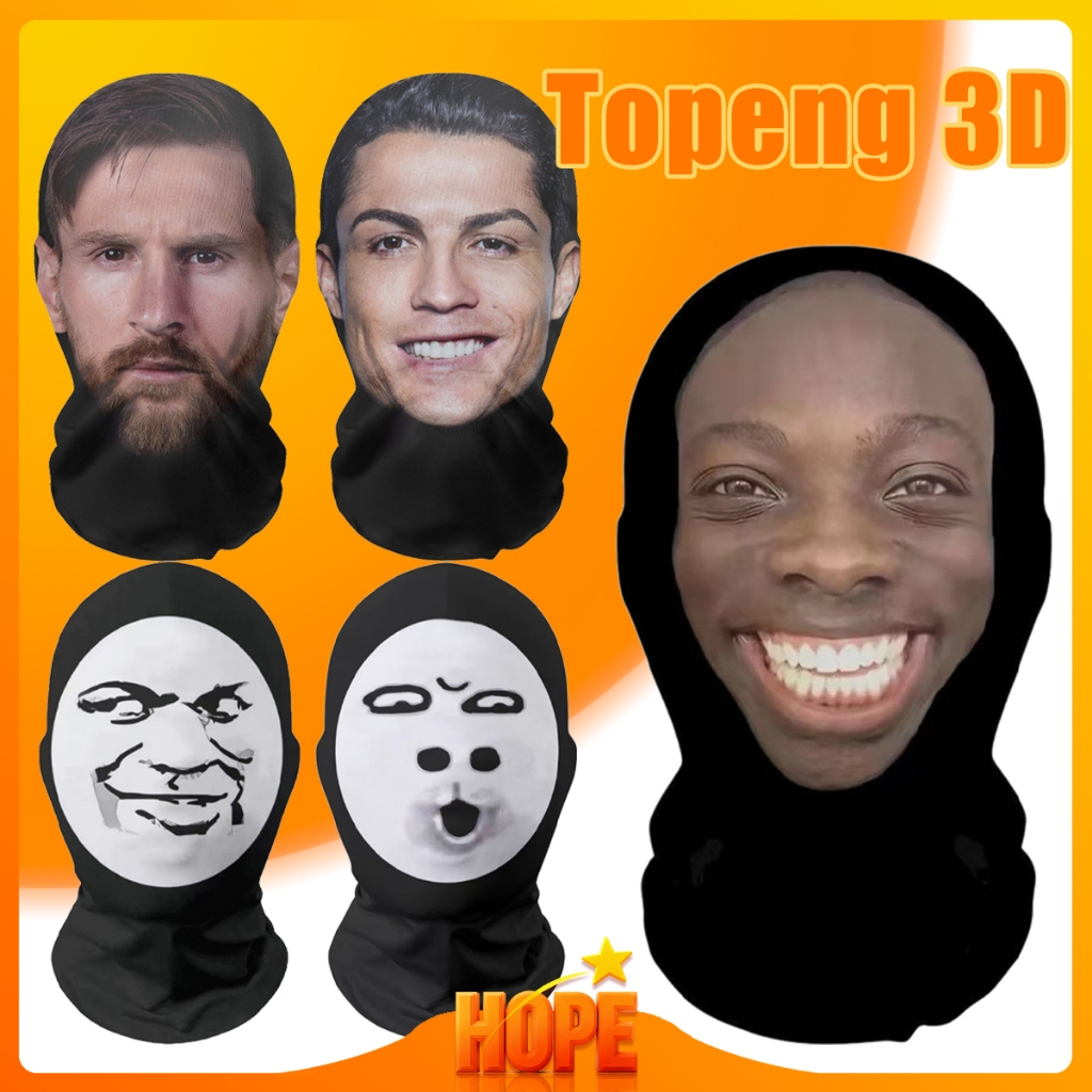 Masker 3D Topeng Unik Masker Topeng Wajah 3D Topeng Ugly Face Lucu Topeng 3D Topeng Lucu Bandana Mas