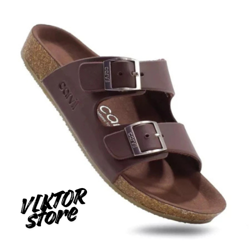 CARVIL ROMEO BENZO 02 | Sandal Kulit Pria Warna Hitam Cokelat - Shoes