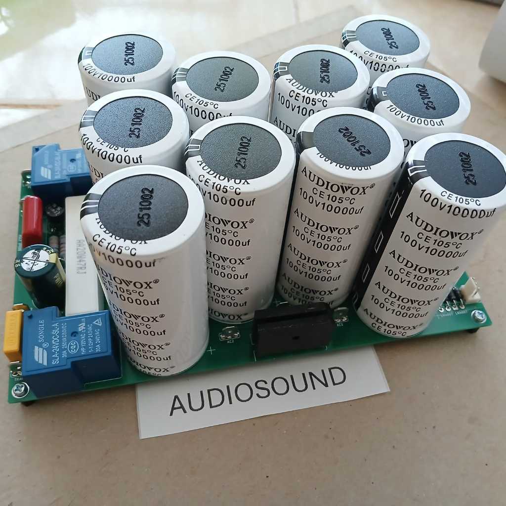kit psu 10 Elco 100v10000uf audiovox putih + softstart extra ct 15v dobel layer  psu ampli class ab