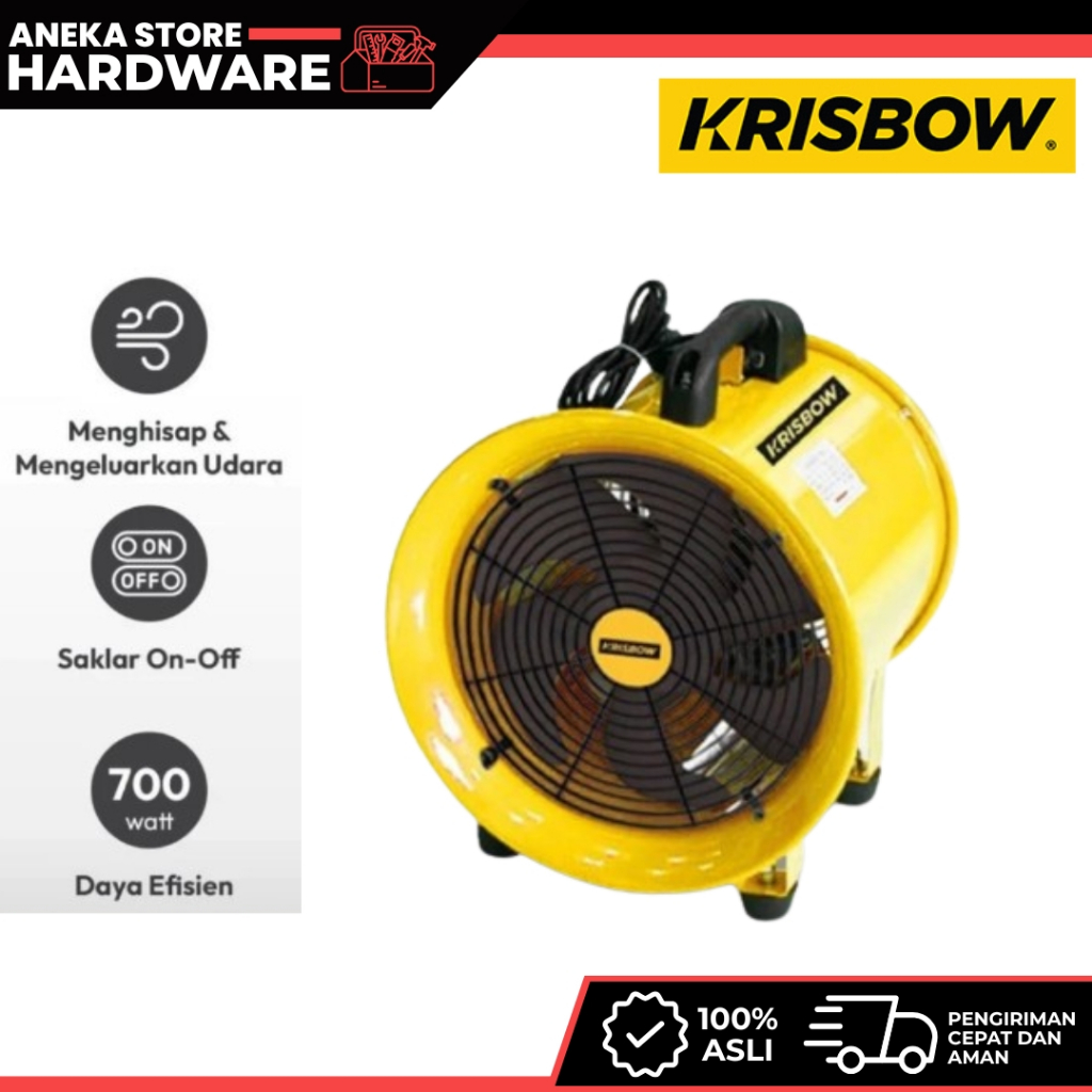 Krisbow 12 inci Blower Ventilator Industrial - Kuning