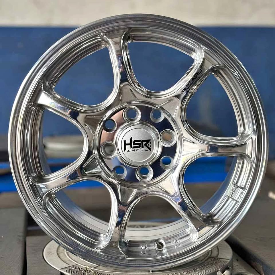 HSR WHEEL Velg Mobil Racing ARU TC10 15x65 4x100 4x114.3 ET42 High Polished