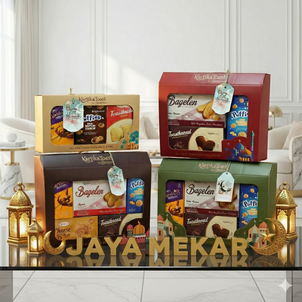 Paket kue parcel lebaran edisi idulfitri kirim hadiah kartikasari parsel cantik eklusif free kartu