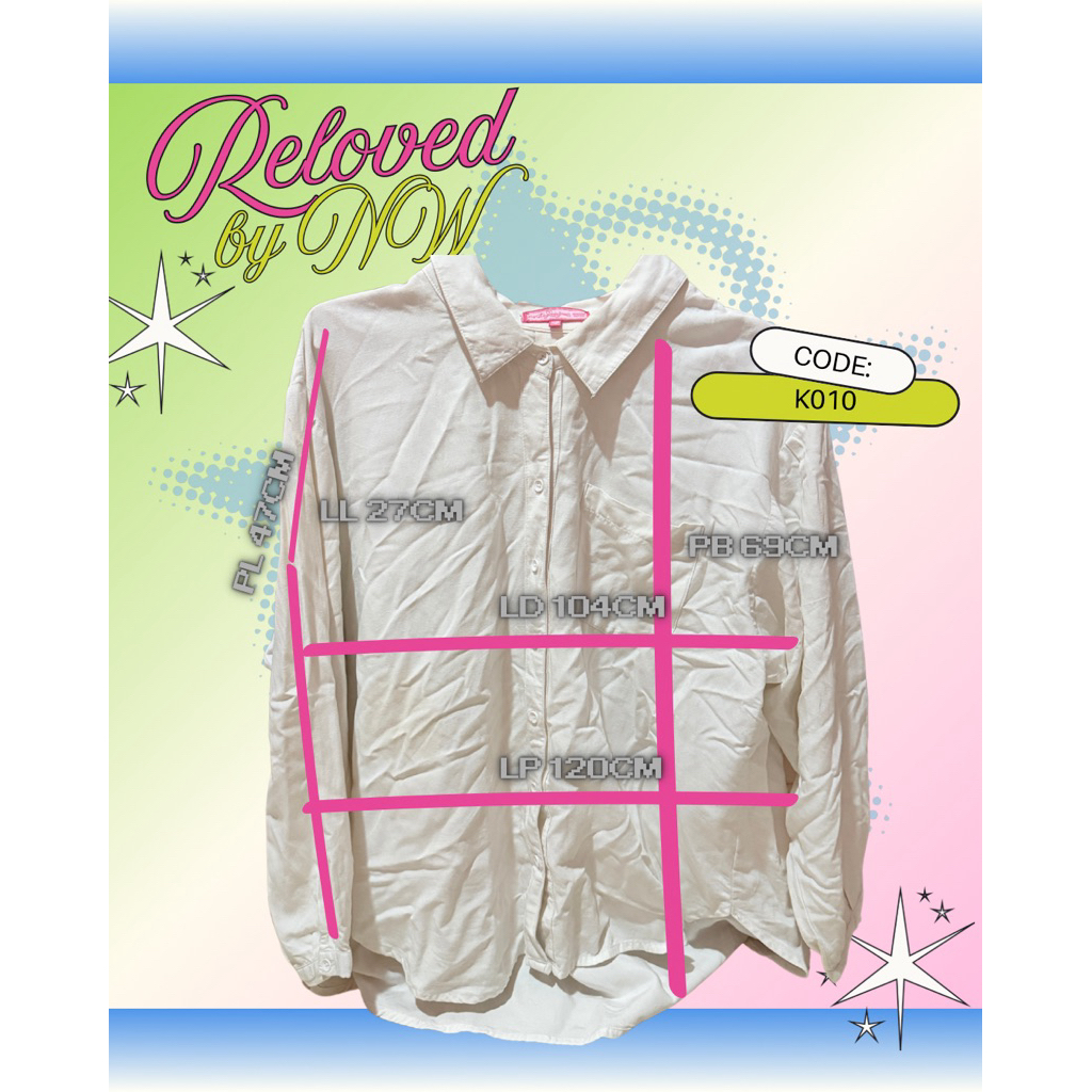 NINETY DEGREES OVERSIZED KEMEJA PUTIH