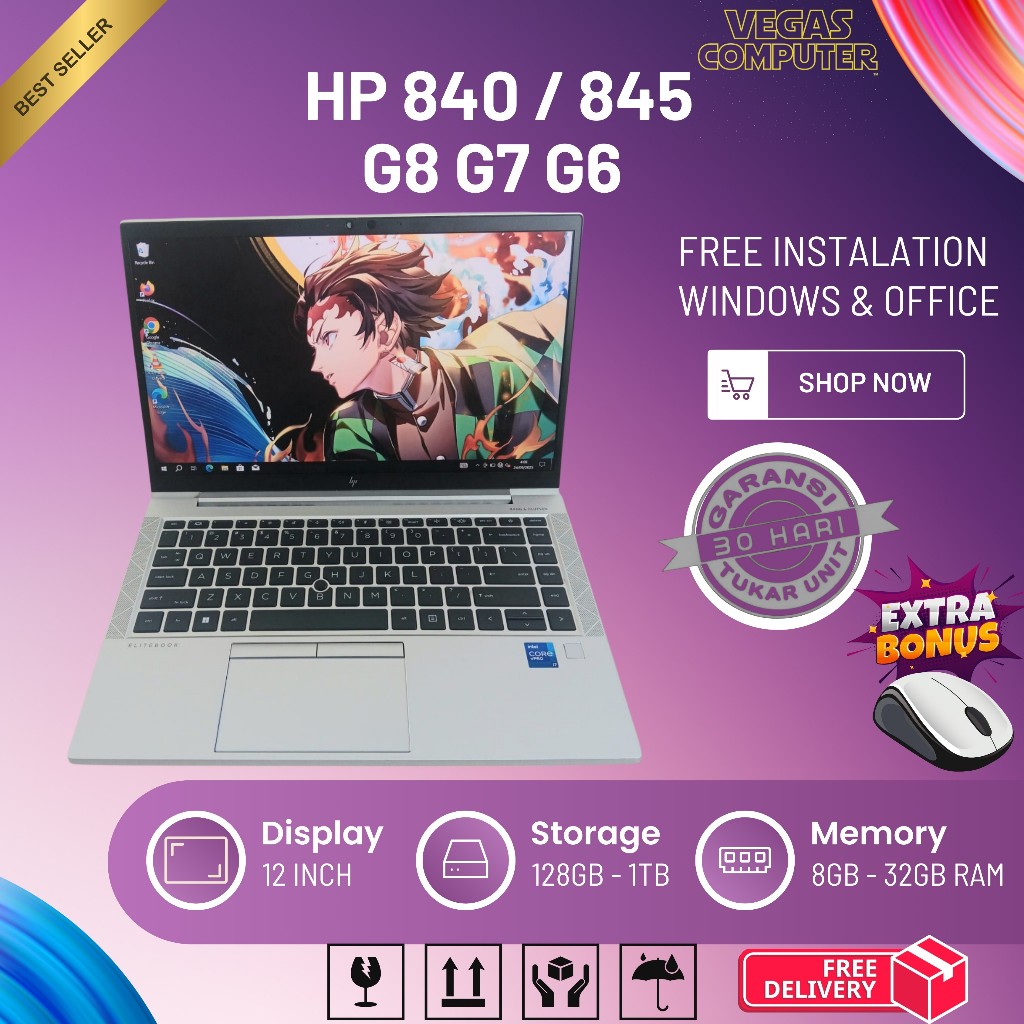 HP Elitebook 845 G8 R5 5650u / 840 G6 i7 Gen8 16GB 512GB 14Inch - HP 14s i5 Gen10, RAM 32GB SSD 512G
