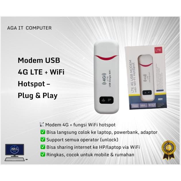 Modem USB 4G LTE + WiFi Hotspot – Plug & Play Adaptor