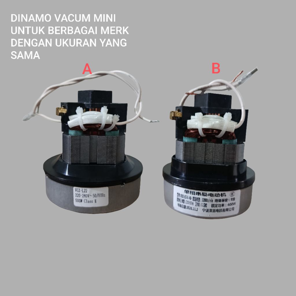 DINAMO MOTOR VACUM CLEANER VIZ-L22, 220-240V, 500 Watt.