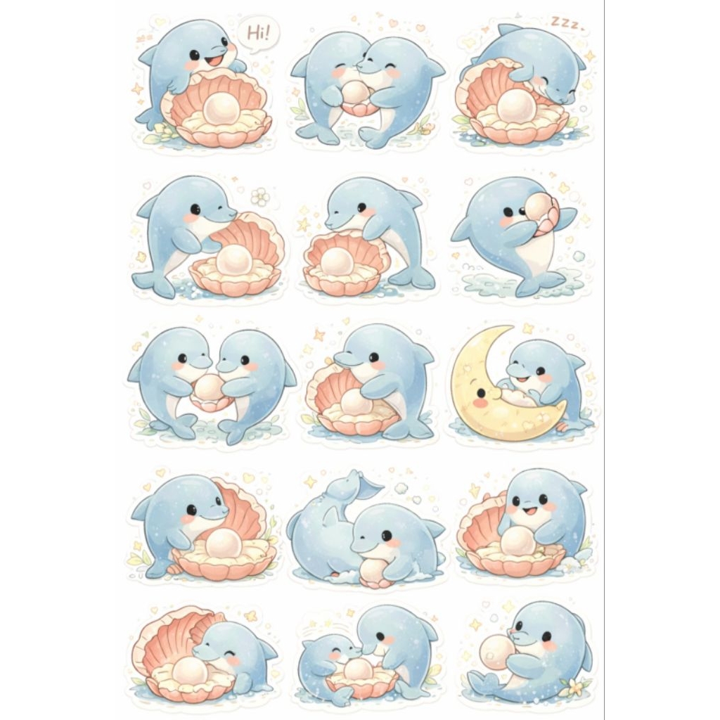 Dolphin and Pearl | Daily Sticker Pack