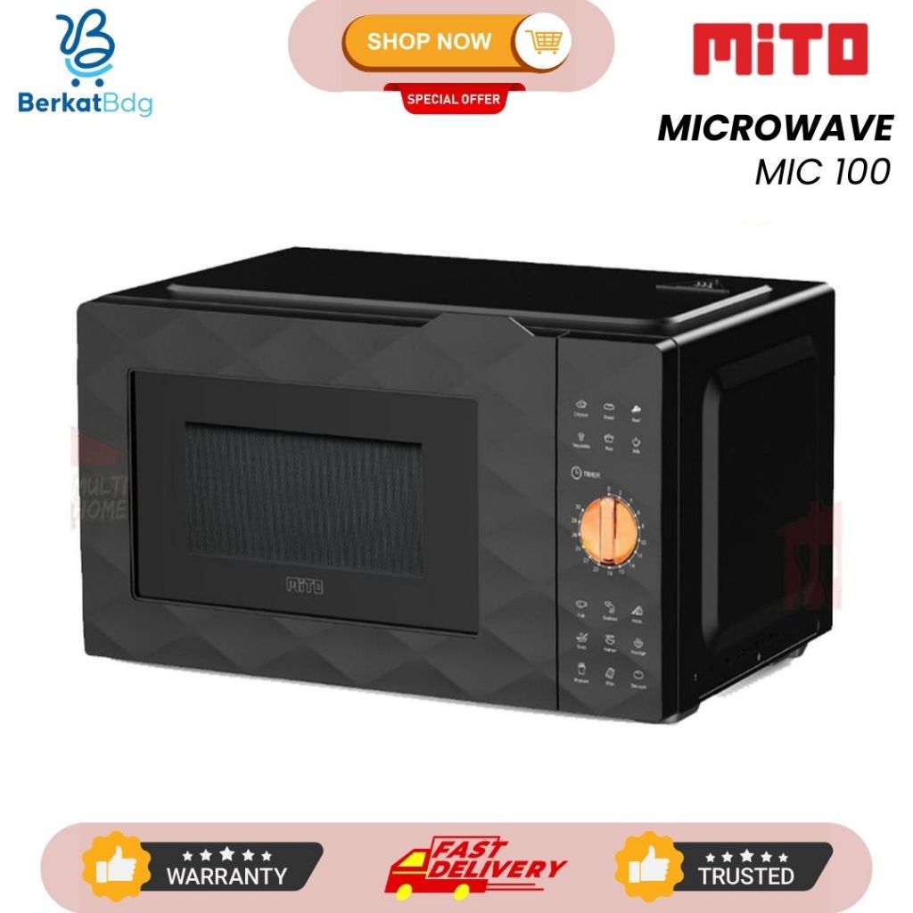 Mito Microwave Low Watt Kapasitas 20 Liter | Pemanas Penghangat Makanan Listrik MIC100 Black