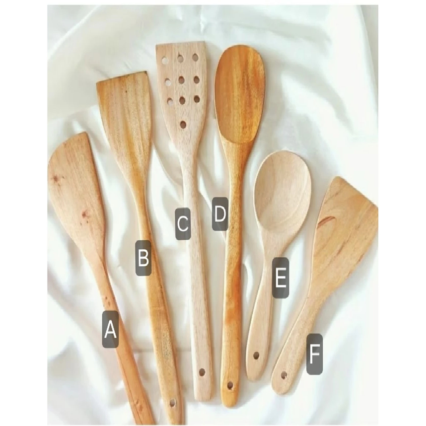Ubtan Mart || Satu set perlengkapan dapur , alat masak kayu 6item , spatula/Eros/centongjepang/soled