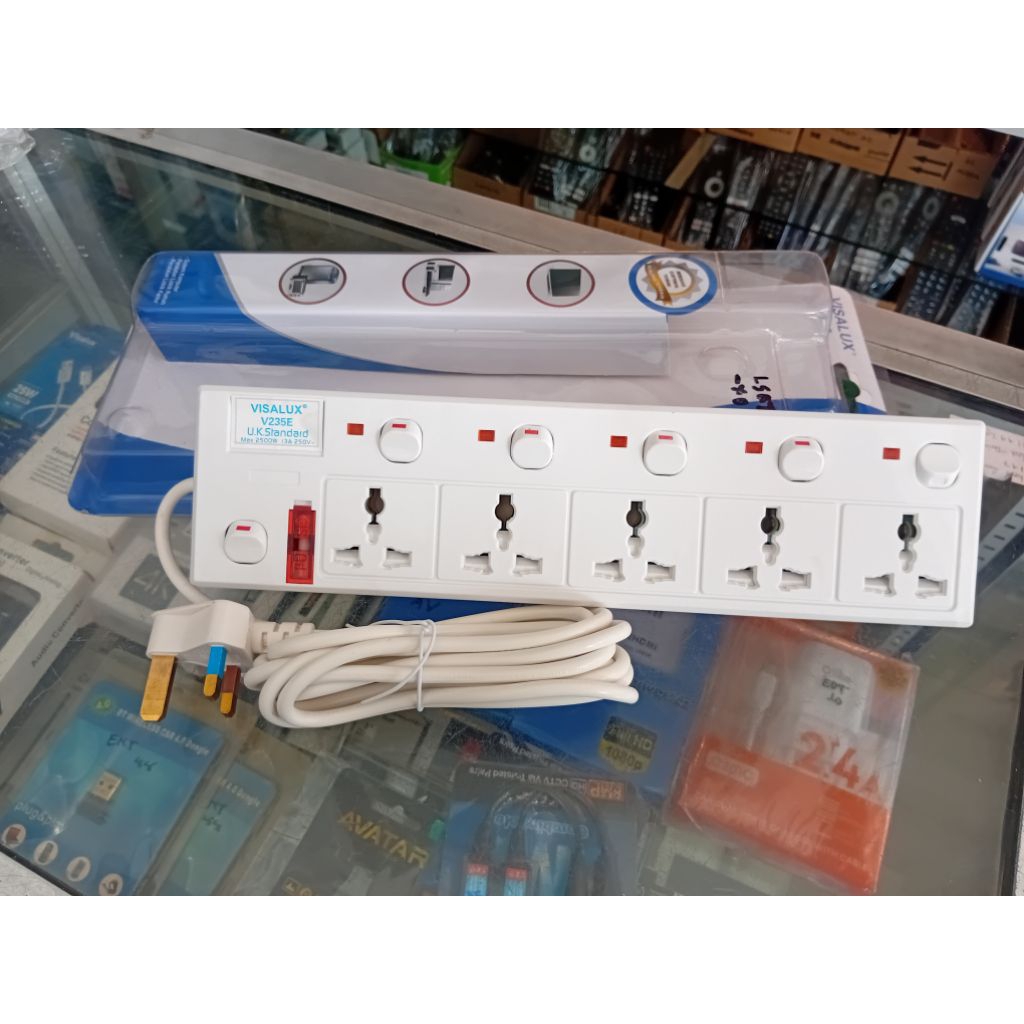 Extension/Colokan Kabel visalux V235E(5way )(Hanya Khusus Batam)