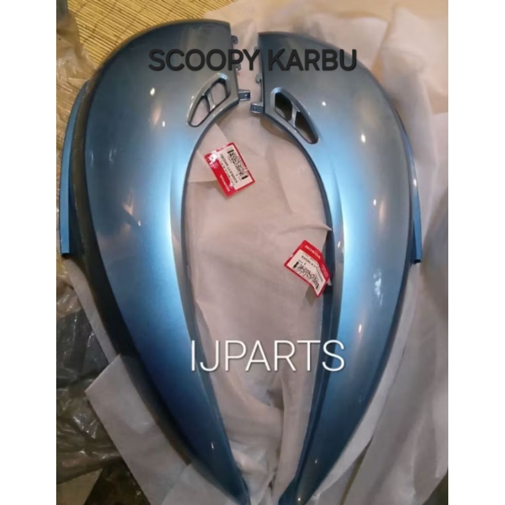 COVER BODY SAMPING BELAKANG SCOOPY KARBU BIRU MUDA SET ORIGINAL AHM