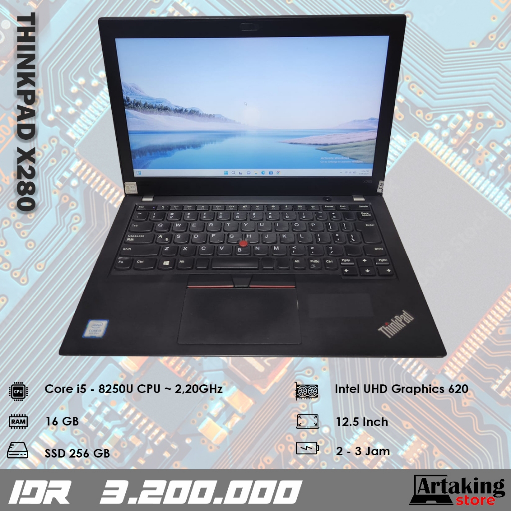 Lenovo Thinkpad X280 - Core i5 - Gen 8 th - Ram 16 GB - SSD 256 GB