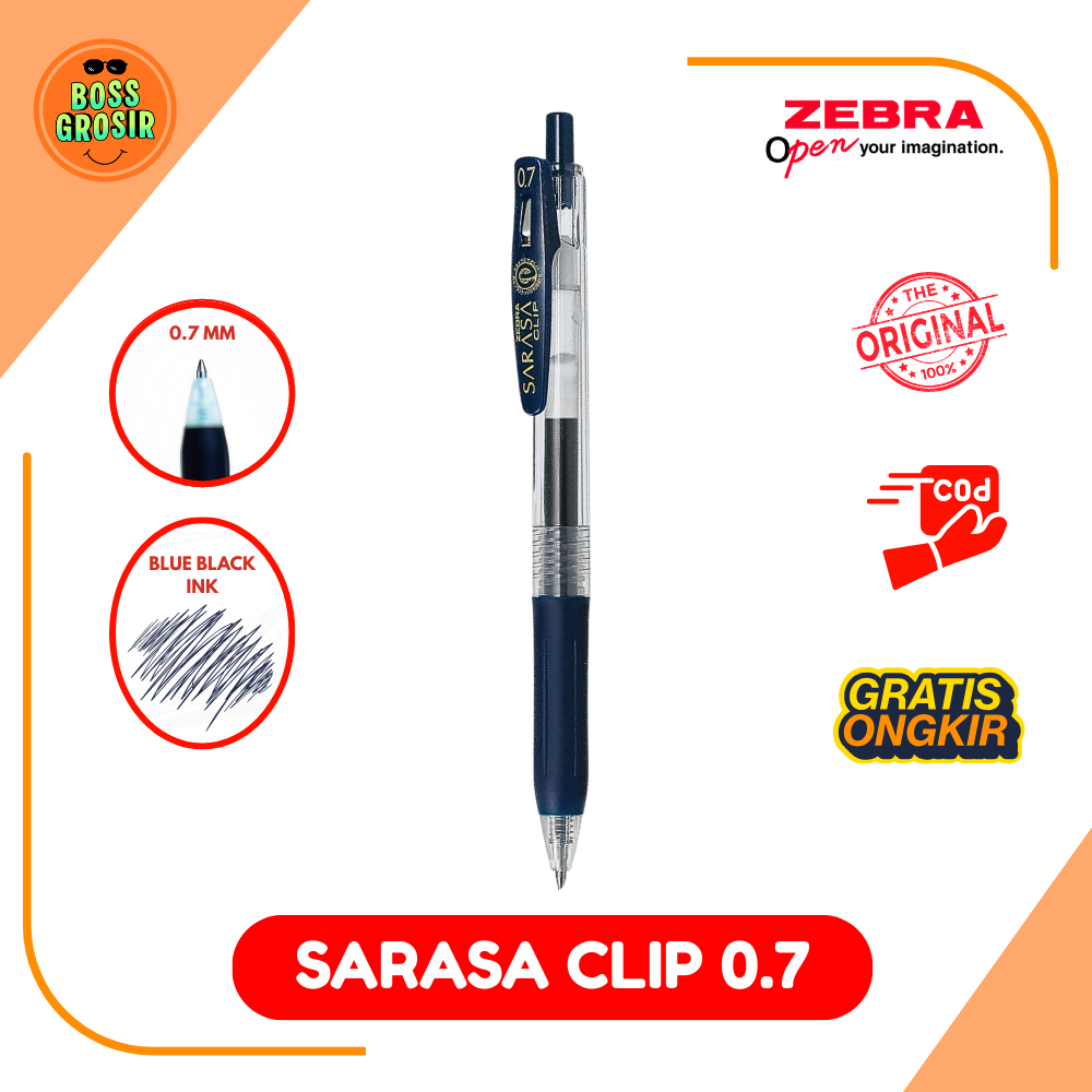 Boss Grosir - Zebra Sarasa Clip 0.7mm JJ117 Satuan / Pulpen/ Pulpen Lucu / Pulpen Enak / Nyaman / Vi