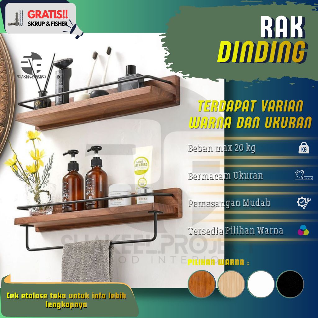 Rak dinding kosmetik rak dinding kamar mandi rak minimalis rak estetik