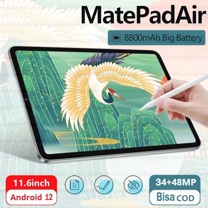 NEW Galaxy 5G Tablet Mate Pad Air WiFI (12GB+512GB)Android13 |11.6inch"lPS Screen Tablet Android15 8