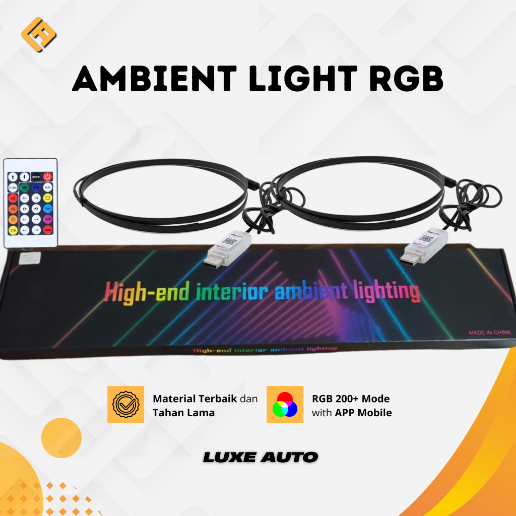 Car Premium Ambient Light Symphony RGB LED Interior, Lampu Ambient Lgiht RGB App Control