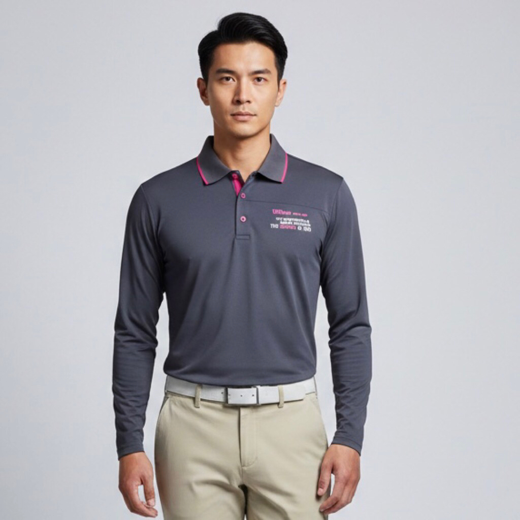 Kaos Polo Dry Pria WILSON GOLF Grey  Branded Second Preloved