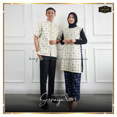 Setelan wanita kekinian set atasan tunik celana couple kemeja furing premium lebaran svj seraya