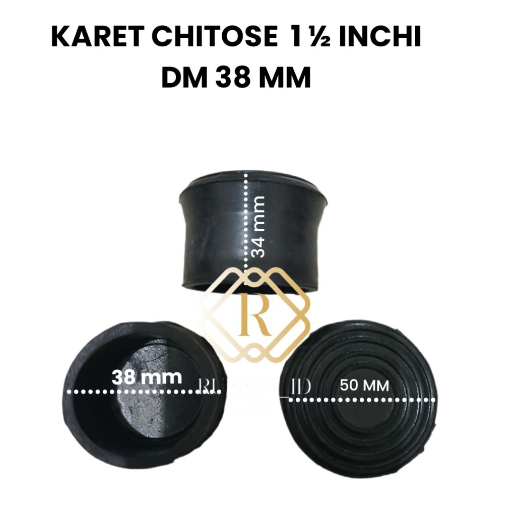 KARET KAKI CHITOSE 1 ½ INCHI [ DM 38 MM ] KARET PENGAMAN KURSI CHITOSE