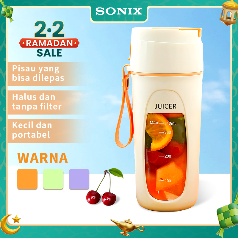 Sonix Basic Portable Mini Juice Cup SJC01 Blender Juicer Portable Usb Rechargeable Ice Crusher 400ML