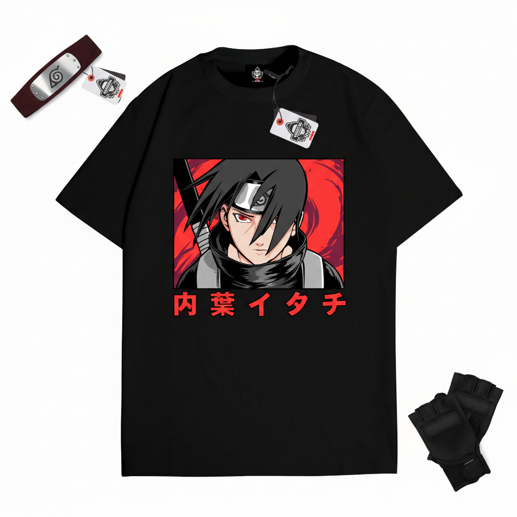 KARIMAKE Kaos Baju T Shirt Distro Unisex Gambar Anime NARUTO ITACHI UCHIHA AKATSUKI