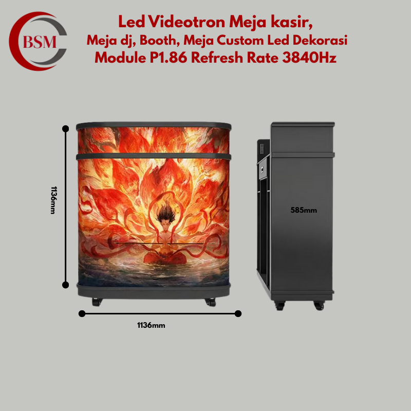 LED DJ Both Screen Factory Direct Supply- Meja kasir/booth/ meja custom Module P1.86 Refresh Rate 38