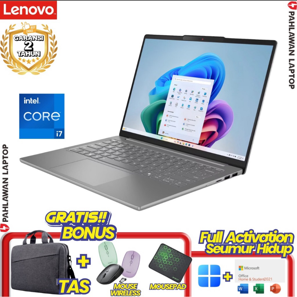 LAPTOP BARU LENOVO IdeaPad Slim 3 Core i7 GEN 13 PROSESOR GAMING RAM 16GB SSD 512GB