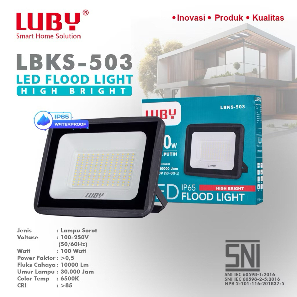 LUBY LAMPU SOROT LED 100 WATT LBKS503 WATERPROOF