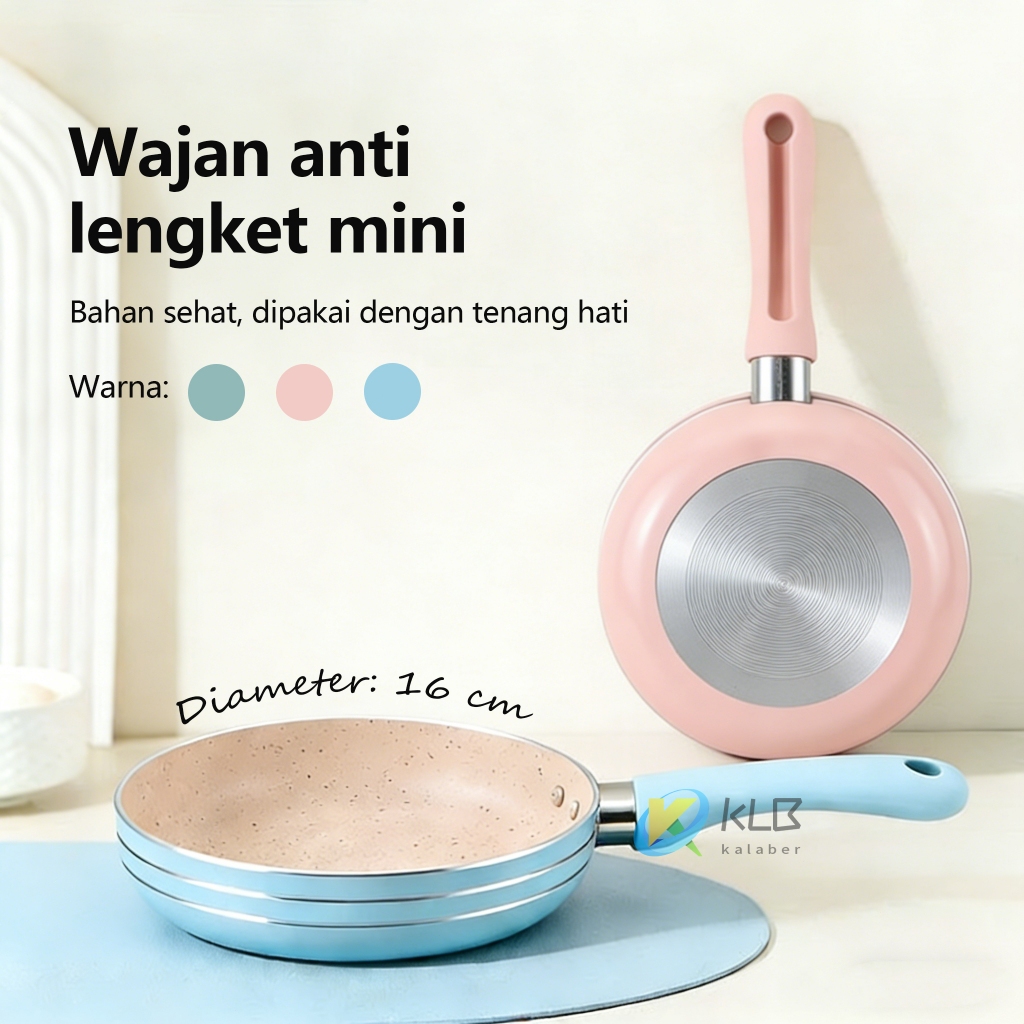 Wajan Penggorengan Anti Lengket 16cm Marble Granit Fry pan Mini Wok Pan