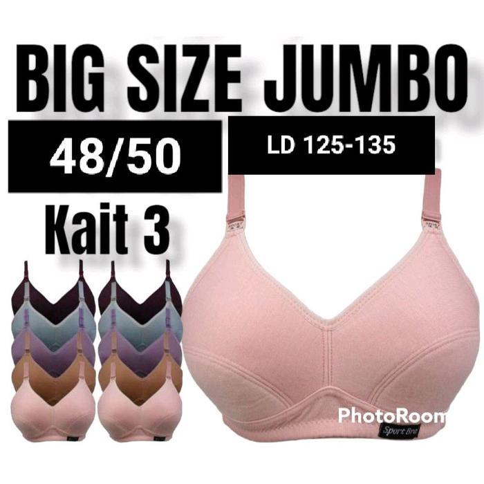 terlaris ukuran 52 , 54 JUMBO / Bra Bh Busa Tanpa Kawat Ukuran Besar / sport bra cup besar / cup D