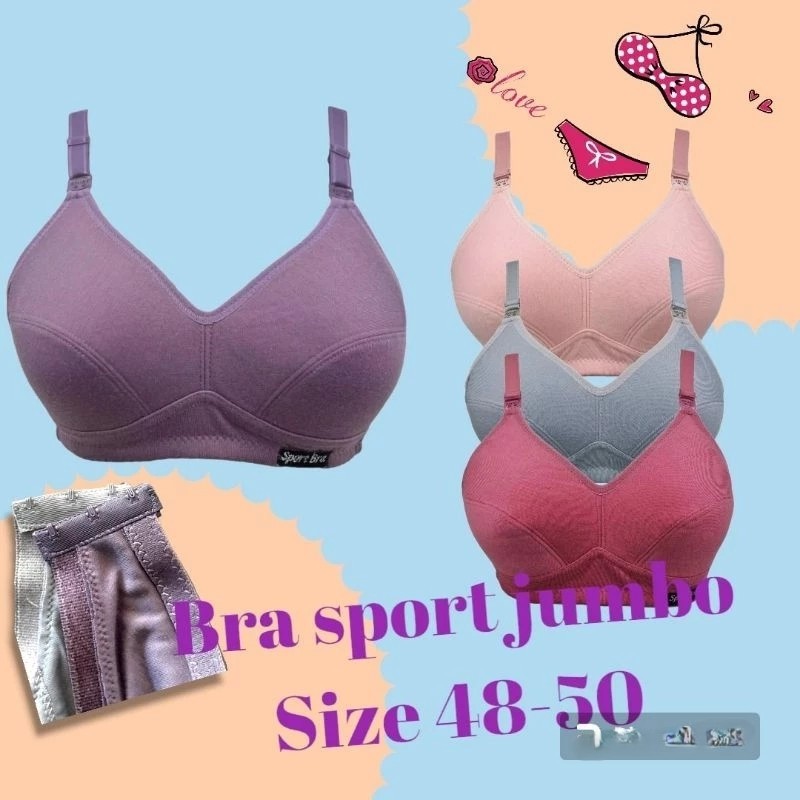 Bra Bh Super jumbo ukuran 48 50 52 54 l tanpa kawat l tanpa busa l sport bra