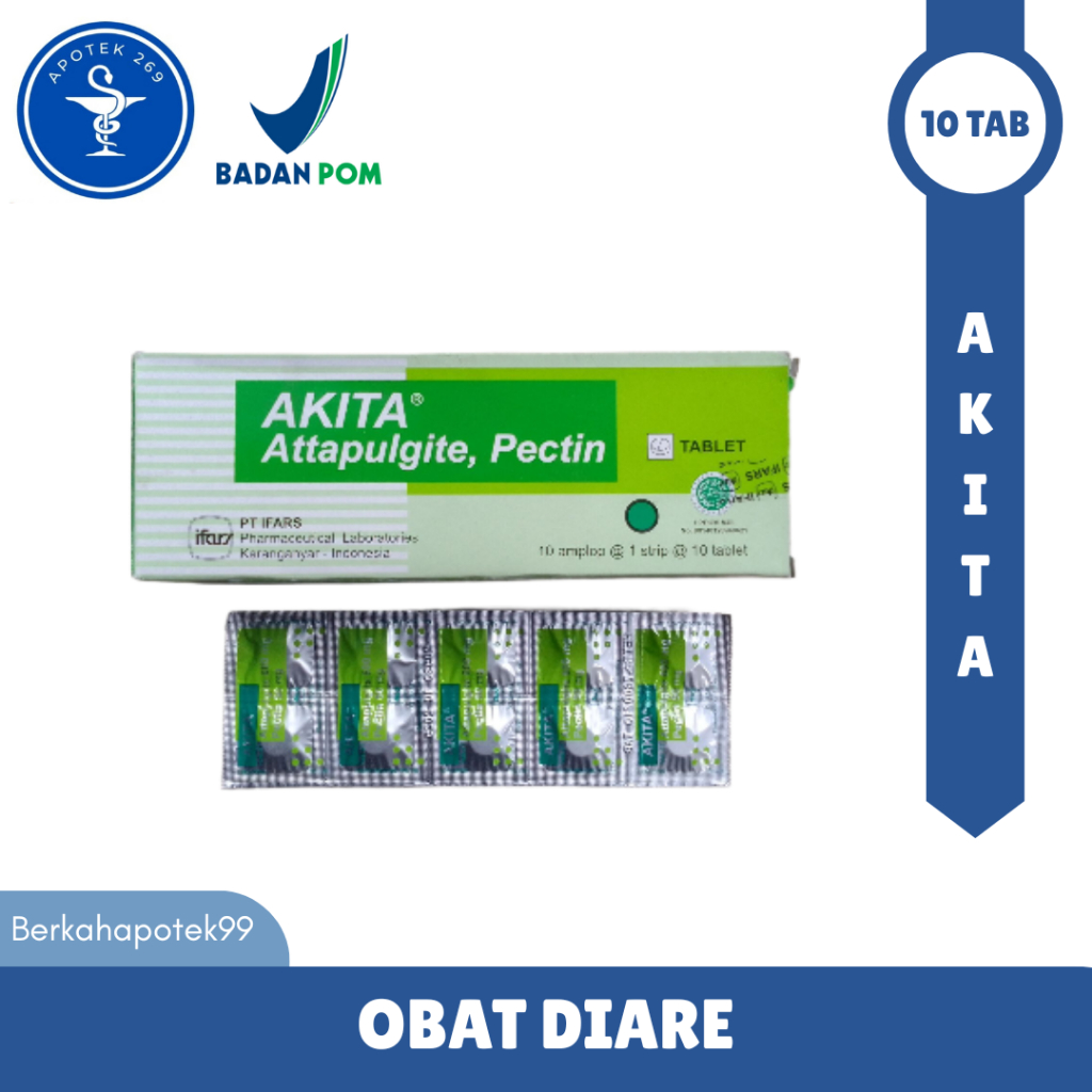 AKITA TABLET (Obat Diare, Mencret, Mules, Sakit Perut)