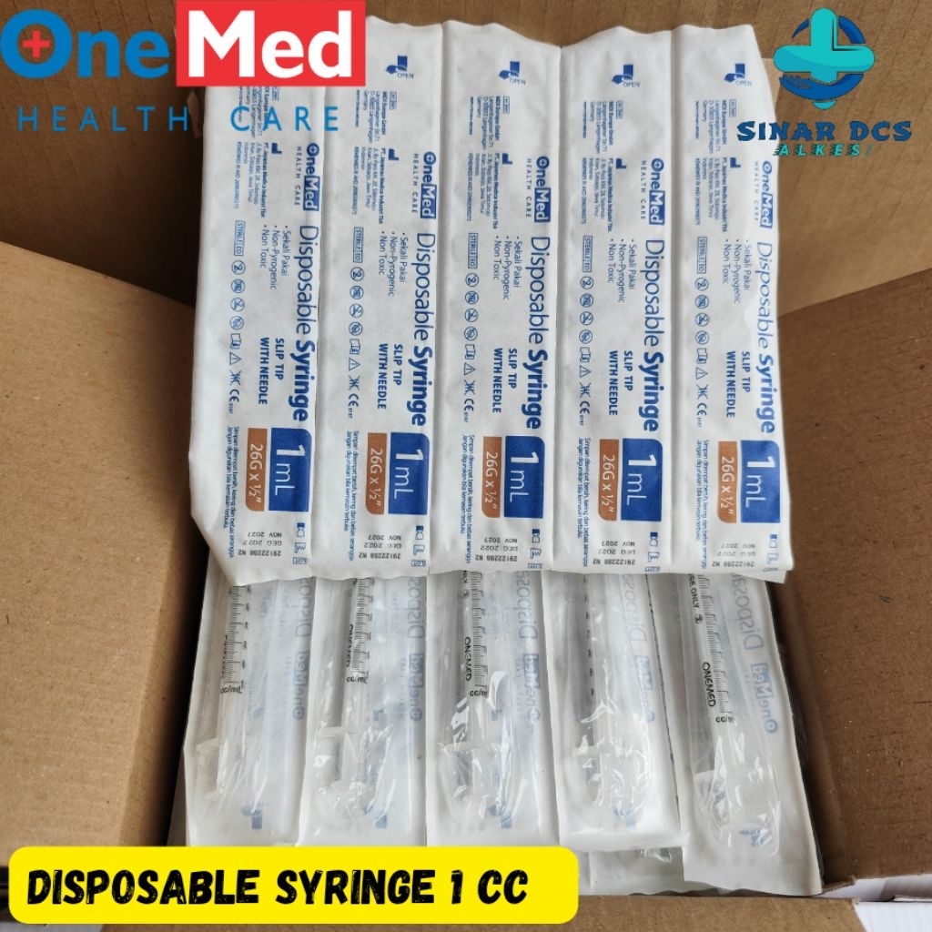 OneMed Disposable Syringe 1 cc.Spuit 1 cc. 1 ml OneMed. 1 cc Onemed