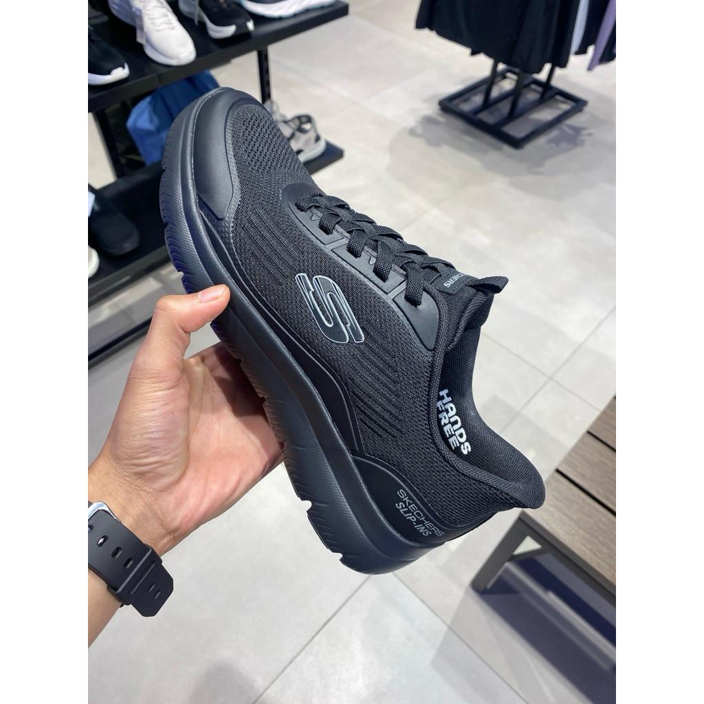 Sepatu Skechers Pria Slip in Go walk full hitam men original