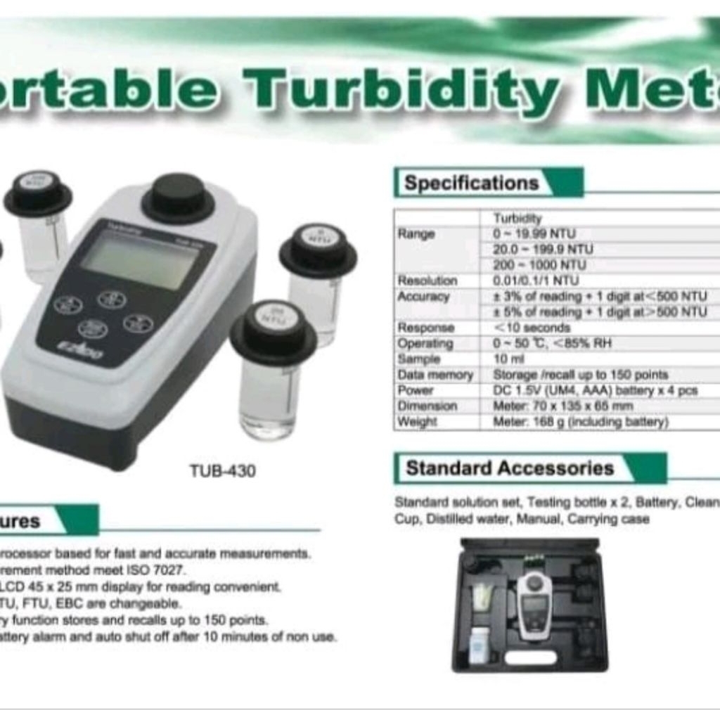 Turbidity Meter TUB 430 Turbidity Meter TUB430 l