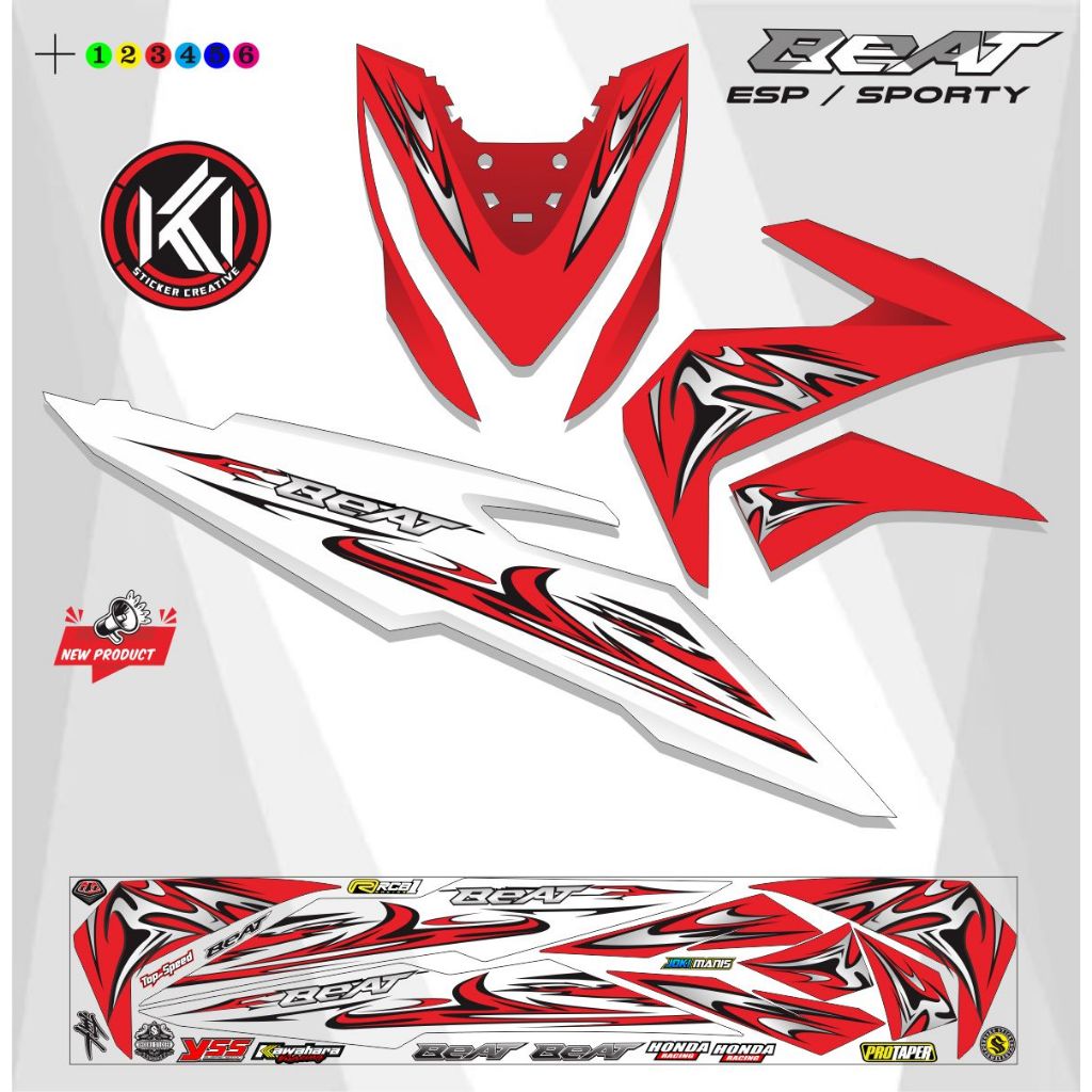 STRIPING STICKER MOTOR BEAT ESP VARIASI POLET LIS / STICKER MOTOR BEAT ESP MOTIP LIS