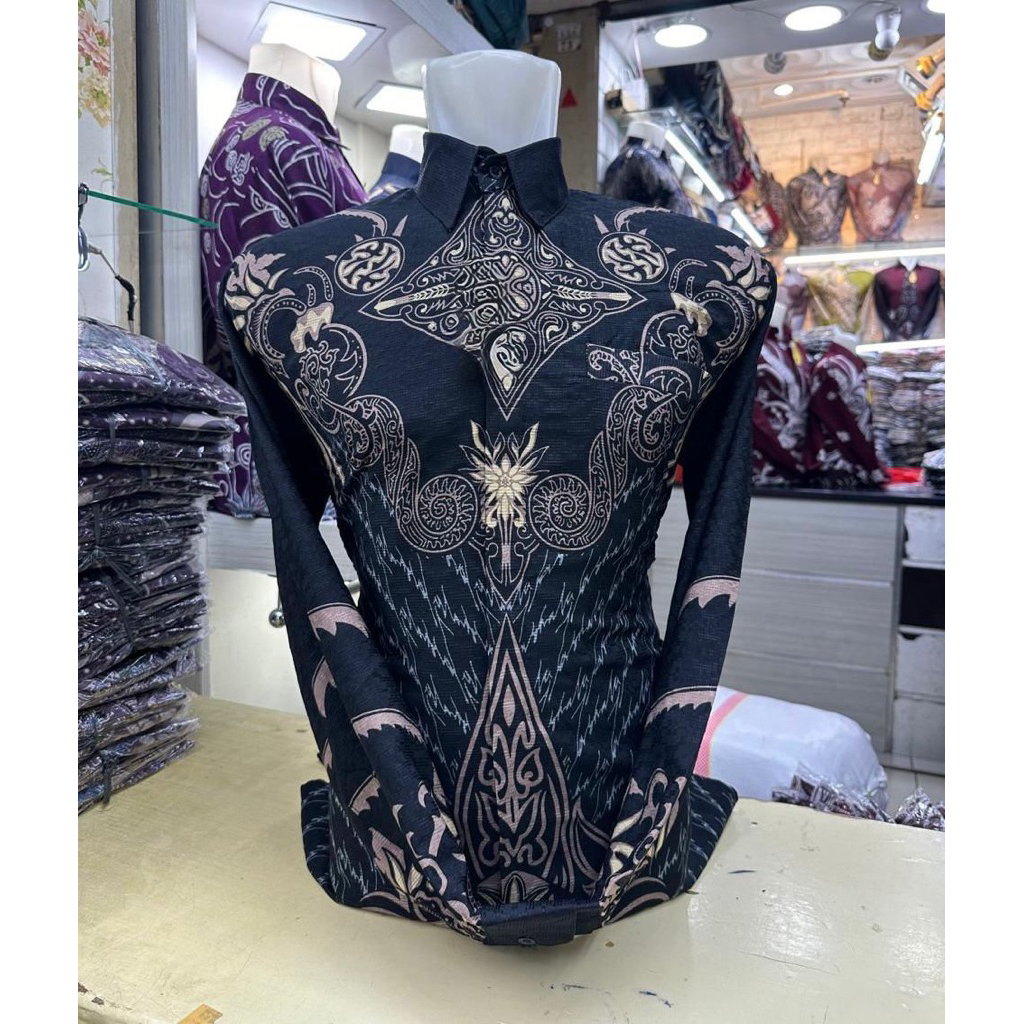 kemeja Batik Pria Lengan Panjang Bahan Doby Premium Motif Terbaru Doby Super