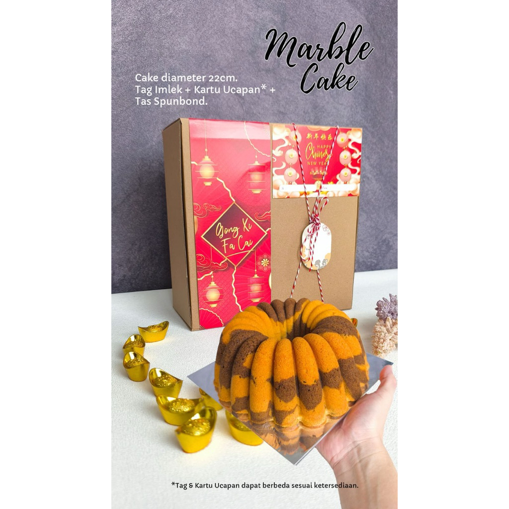 Hampers Imlek Kue Marmer cake  | Hampers Brownis | Hampers Cheese burn | Hampers bolu