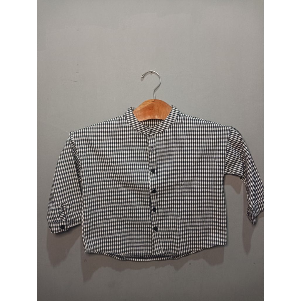 kemeja kotak leher koko anak laki-laki PL
