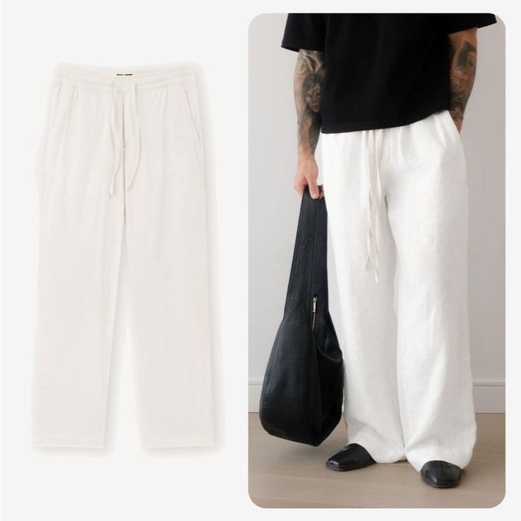 NoneCelana Panjang Pria Cotton Linen Celana Linen Pria Tali Serut – Nyaman & Stylish Celana linen pr