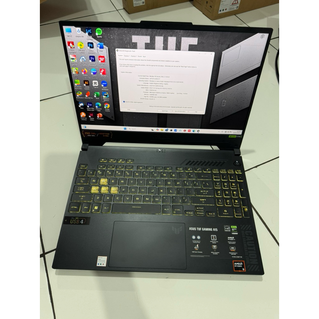 ASUS TUF GAMING A15 FA507UI RYZEN 9 8945H radeon 780M 16GB 1TB Ssd NVIDIA GF RTX 4070 16GB key RGB