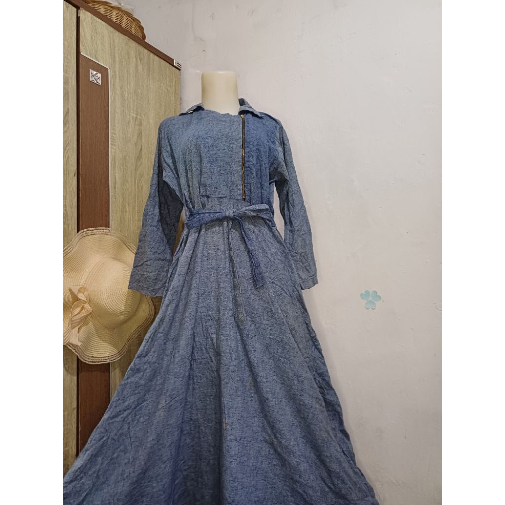 COD Gamis Denim Mayung Keren (Ld 110) bagus