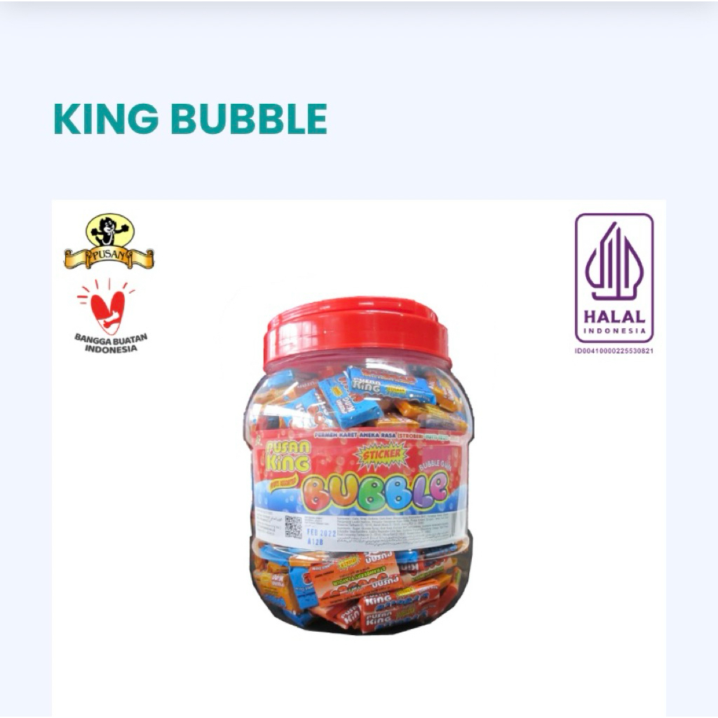 1 DUS ISI 12 JAR KING BUBBLE PERMEN KARET PUSAN