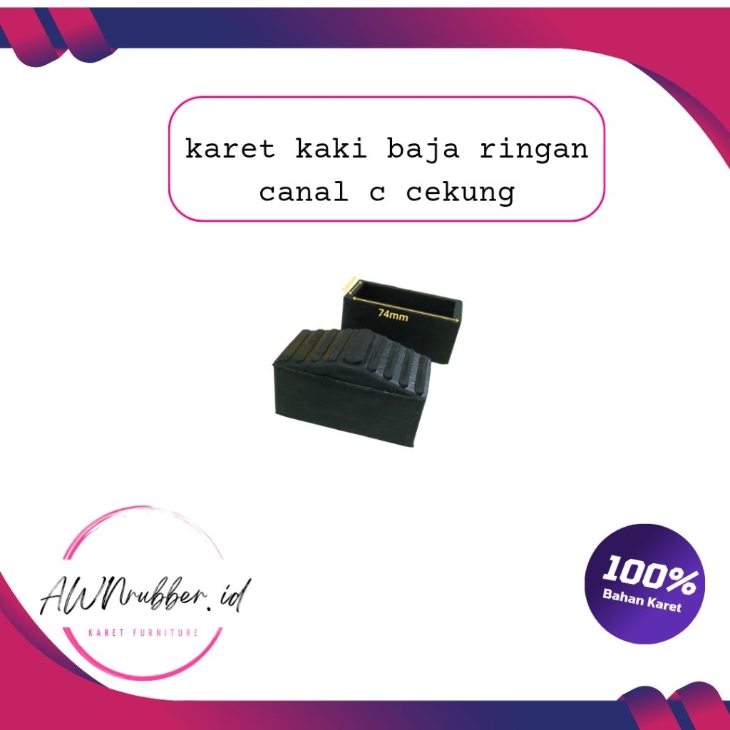 karet Baja Ringan Cekung 34/74 alas kaki kursi Rak/Besi kenal C